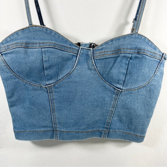 DENIM CORSET TOP - Picture 2 of 7